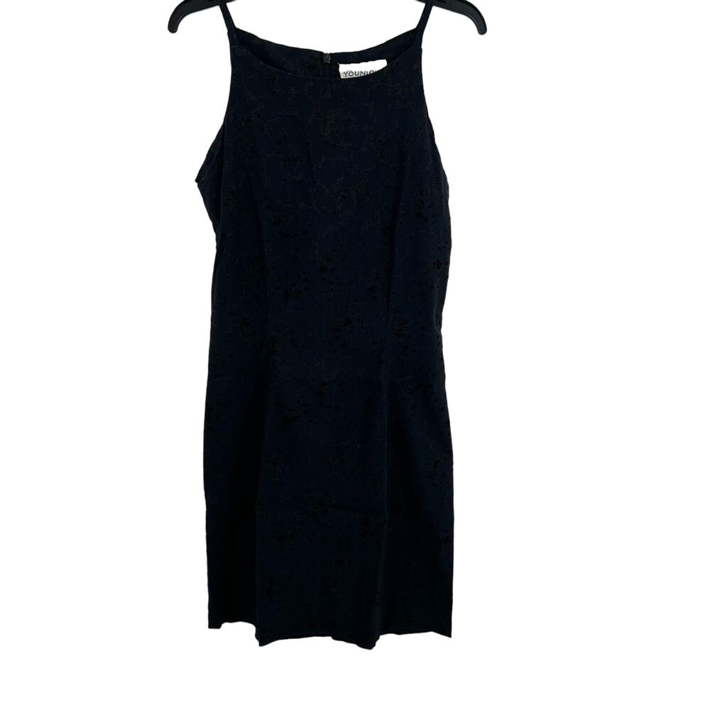 Younique Black Sleeveless Dress Velvet Floral Size 6 Whimsy‎ Goth